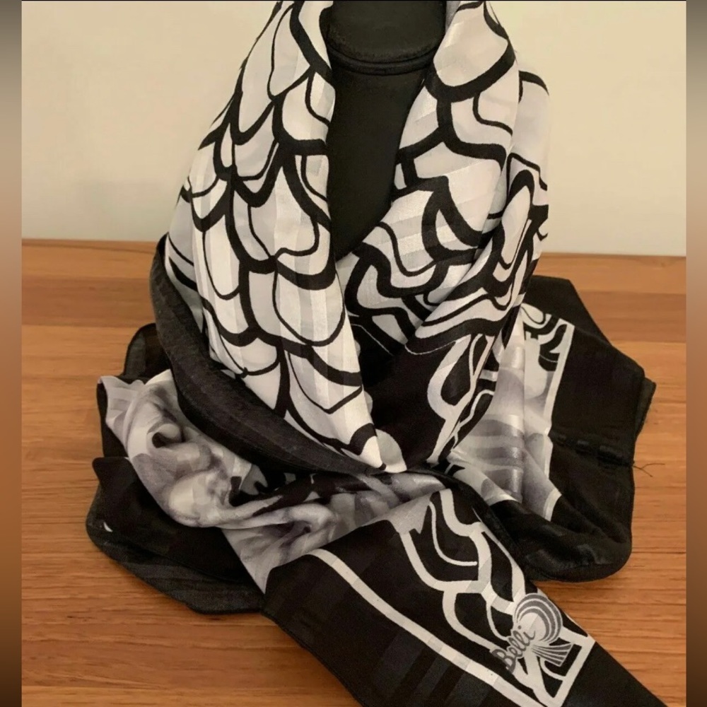 NEW Women's Square 40"x40" Scarf/Hijab/Shawl - Black/White/Gray